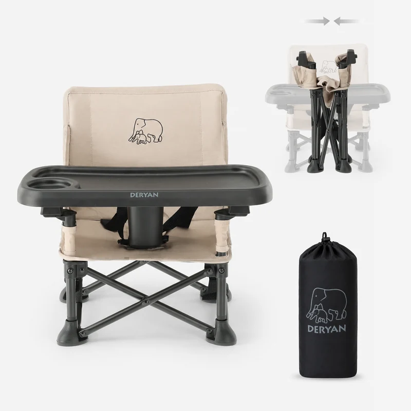 Pop 'N Sit Mini Kinderstoel - Opvouwbare stoelverhoger - Nougat