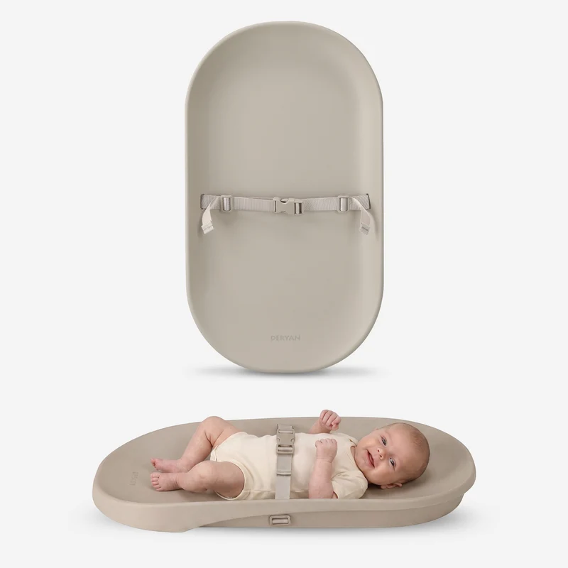 Matelas à langer imperméable à bords surélevés - Taupe