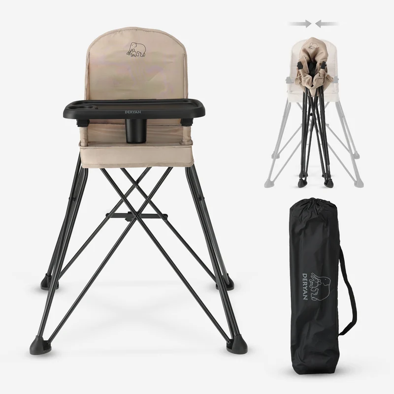 Chaise haute pliable Pop 'N Sit avec sac de transport - Nougat